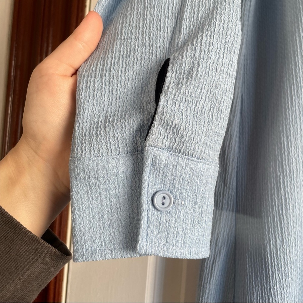 D-Rama Light Blue Everyday Button Maxi Dress Size 14-16 1X Long Sleeve - Picture 8 of 12